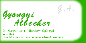 gyongyi albecker business card