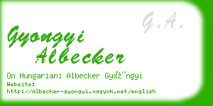 gyongyi albecker business card